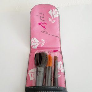 New Paris 3 Pieces Makeup Brushes Set With Case